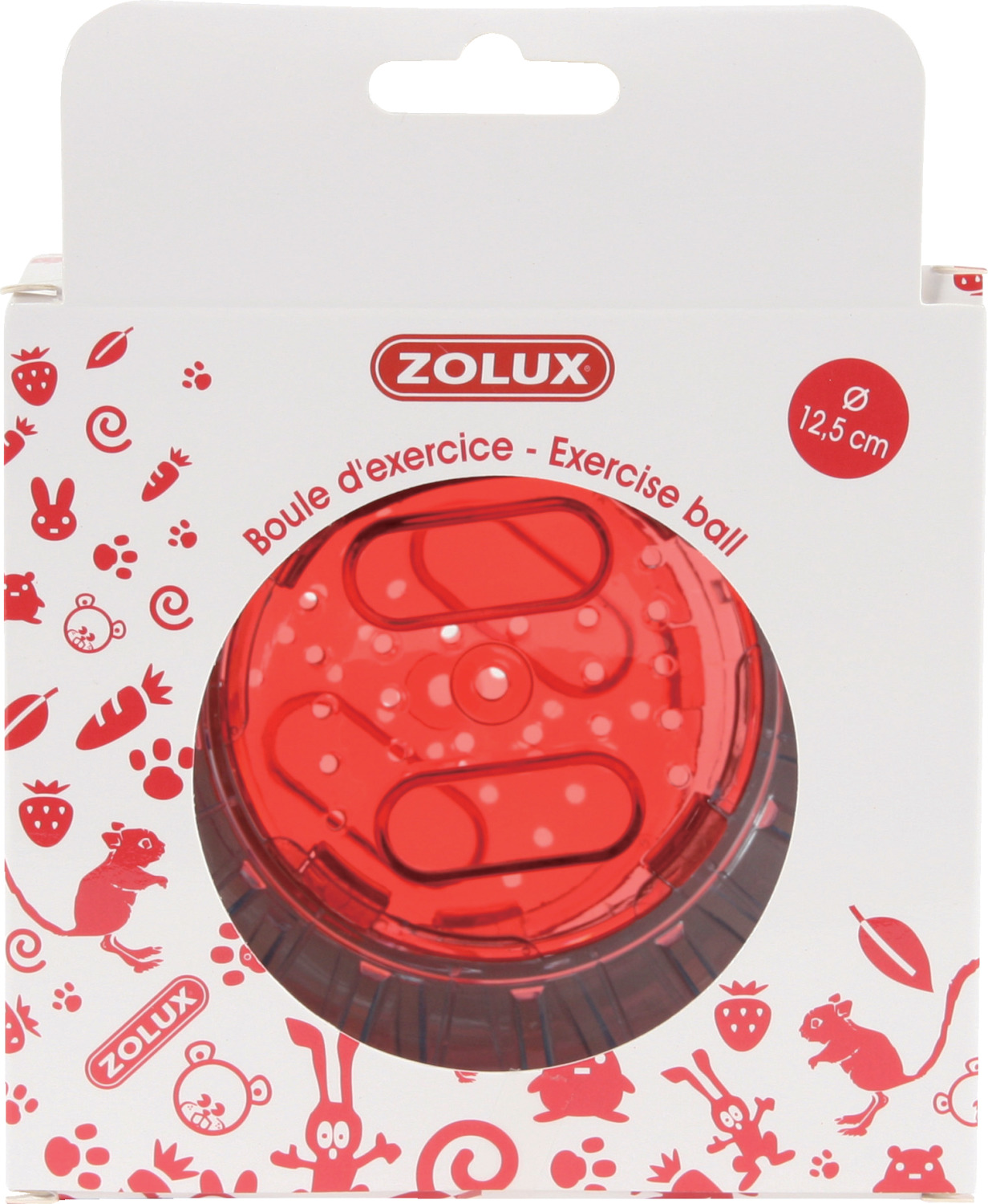 Boule d'exercice pour petits rongeurs diamètre 12,5 cm Cerise